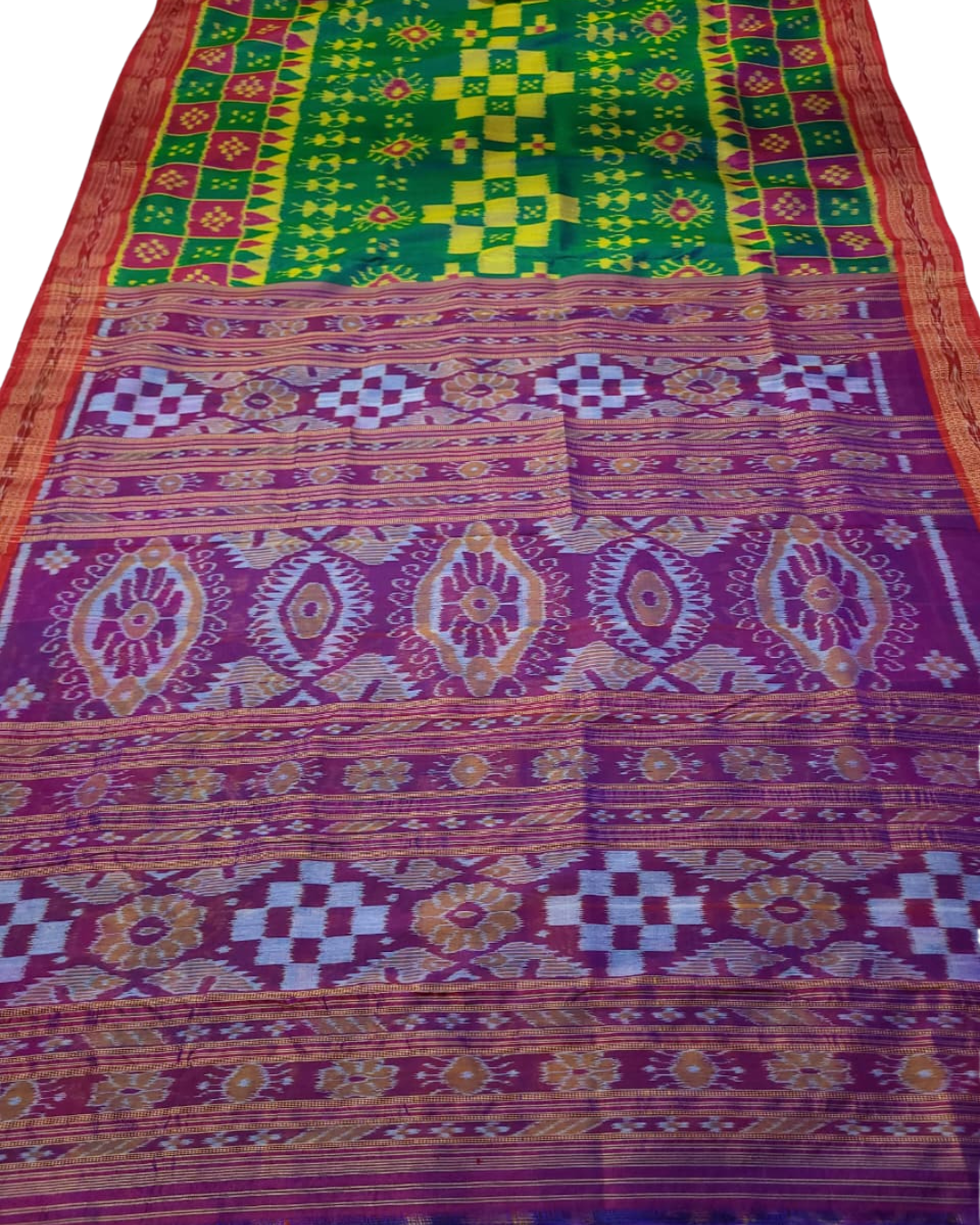 Authentic Odisha Handloom Khandua Mulberry Silk (Pata) Saree | Pasapali Motif