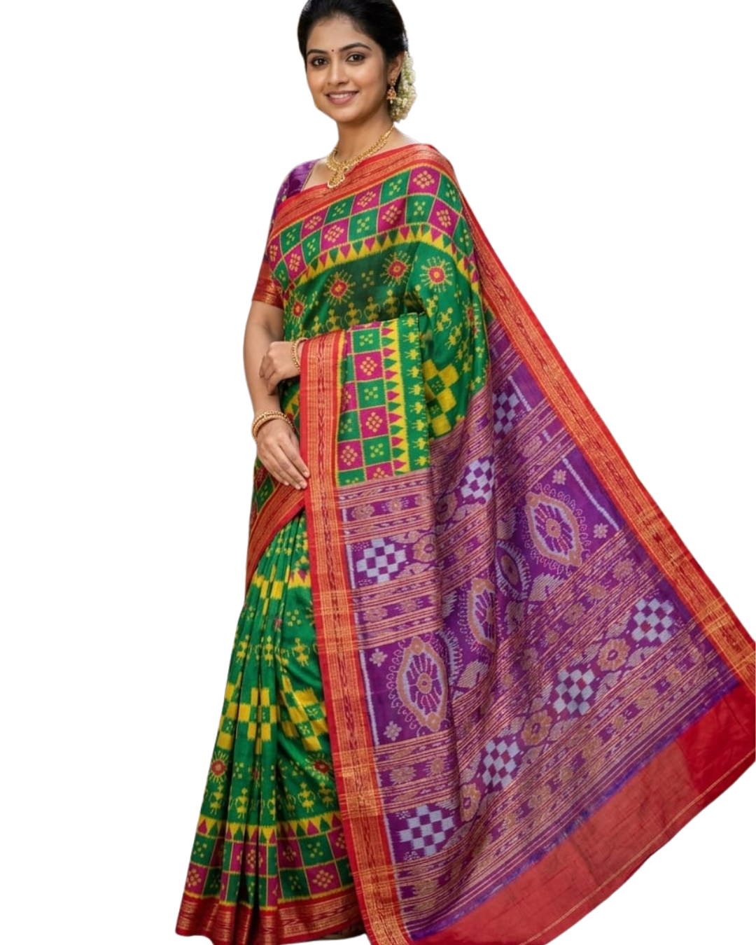 Authentic Odisha Handloom Khandua Mulberry Silk (Pata) Saree | Pasapali Motif
