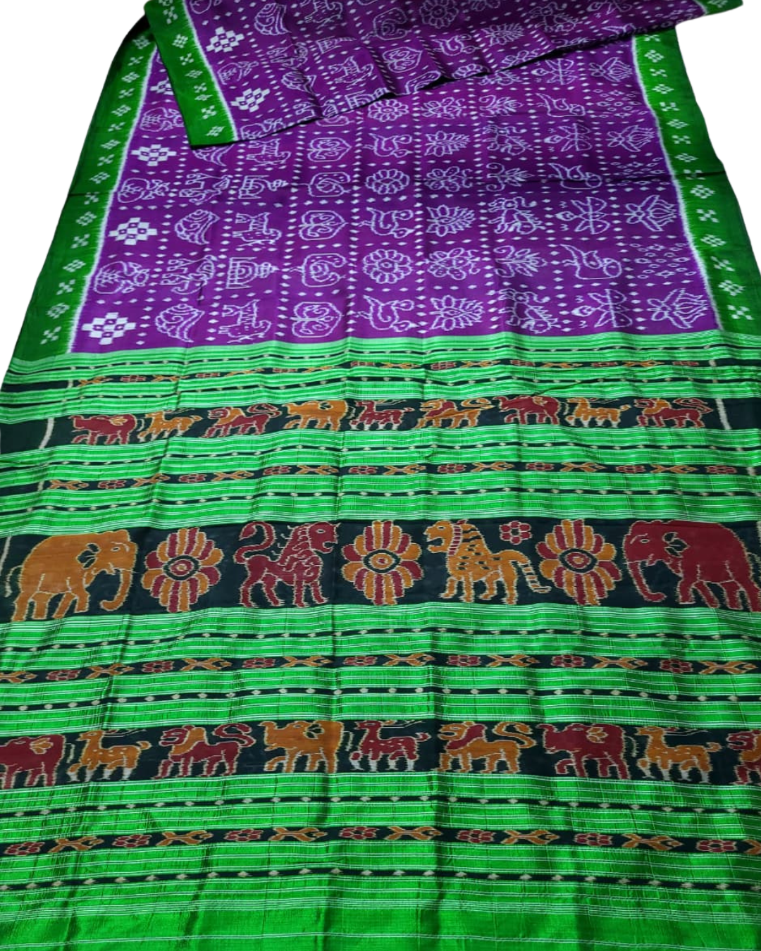 Handloom Khandua Mulberry Silk (Pata) Saree – 4 Ply Tipa Nabakothi
