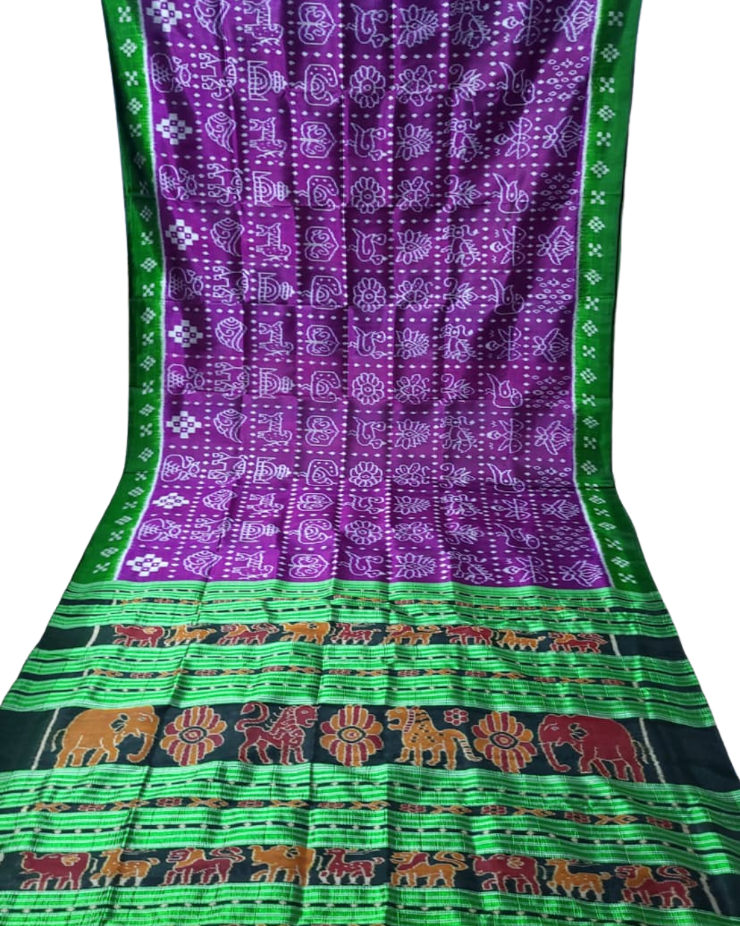 Handloom Khandua Mulberry Silk (Pata) Saree – 4 Ply Tipa Nabakothi