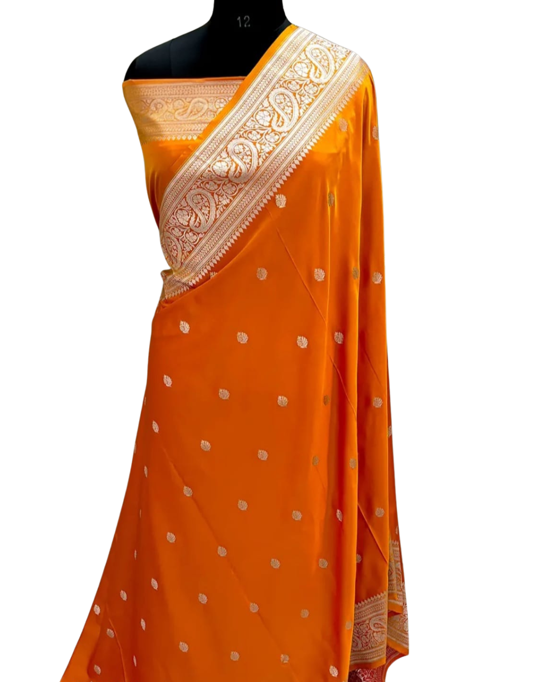 Authentic Banarasi Mashru Katan Silk Saree with Elegant Buti Weaving