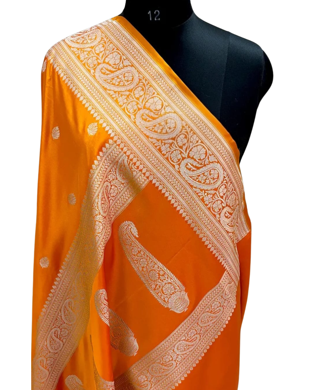 Authentic Banarasi Mashru Katan Silk Saree with Elegant Buti Weaving