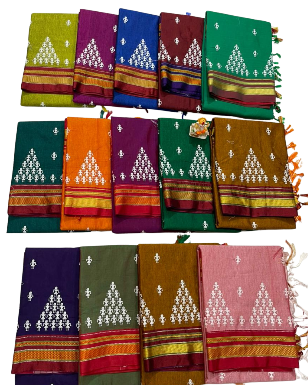 Warli Embroidery Work Irkal Cotton Sarees