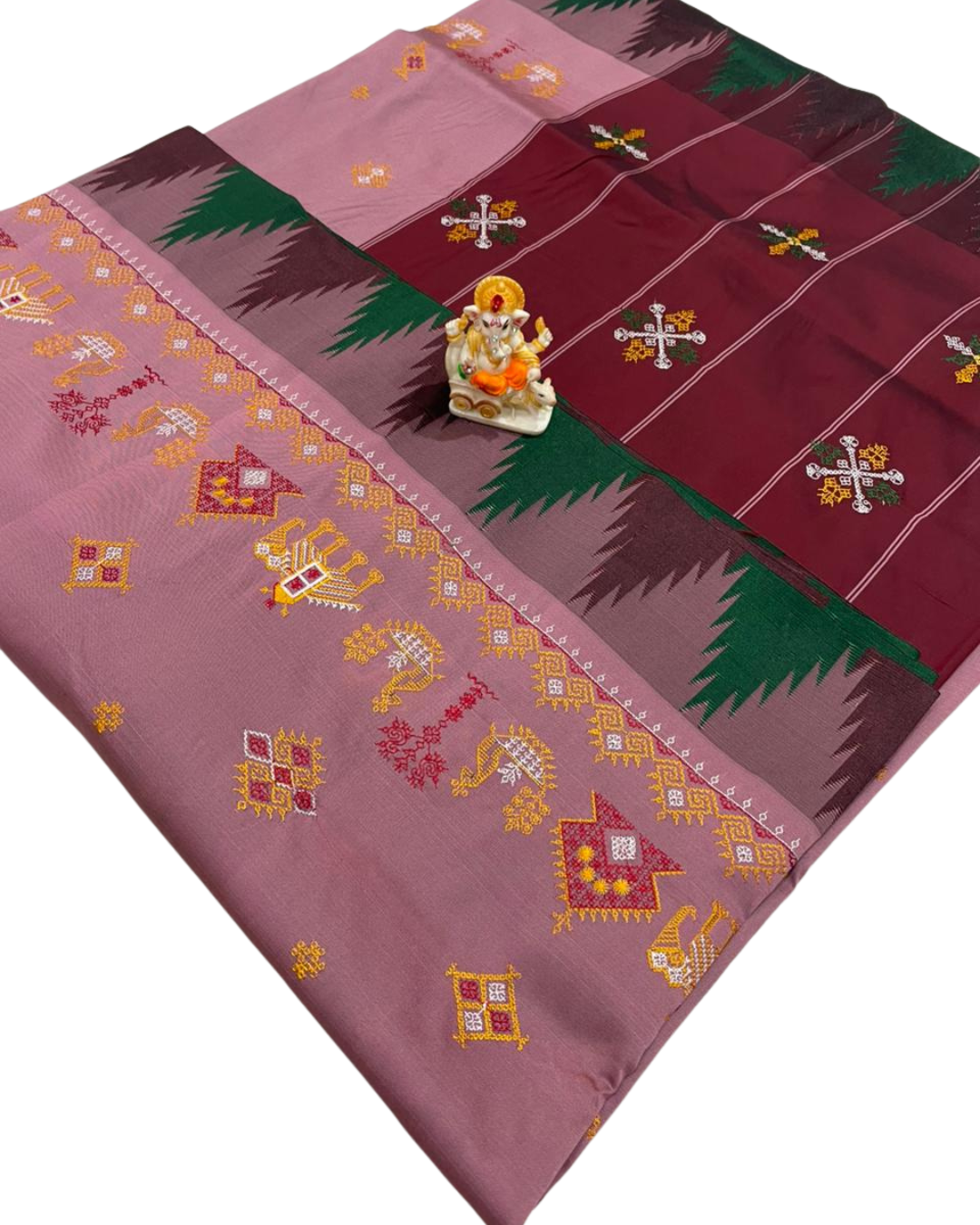 New Arrival Catlon Silk Kasuti Embroidery Saree