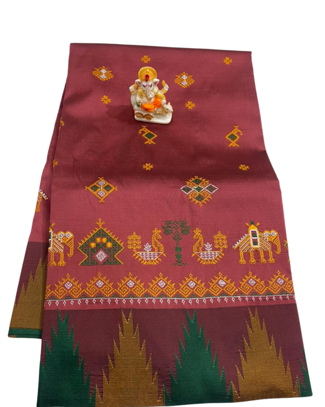 New Arrival Catlon Silk Kasuti Embroidery Saree