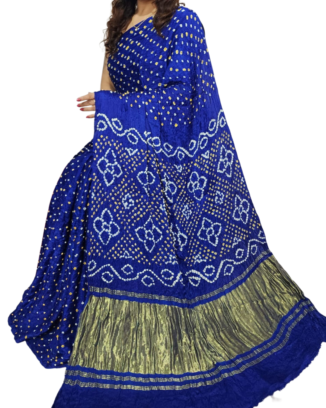 Original Bandhej Modal Silk Saree – Premium Bandhni Dye With Blouse Piece