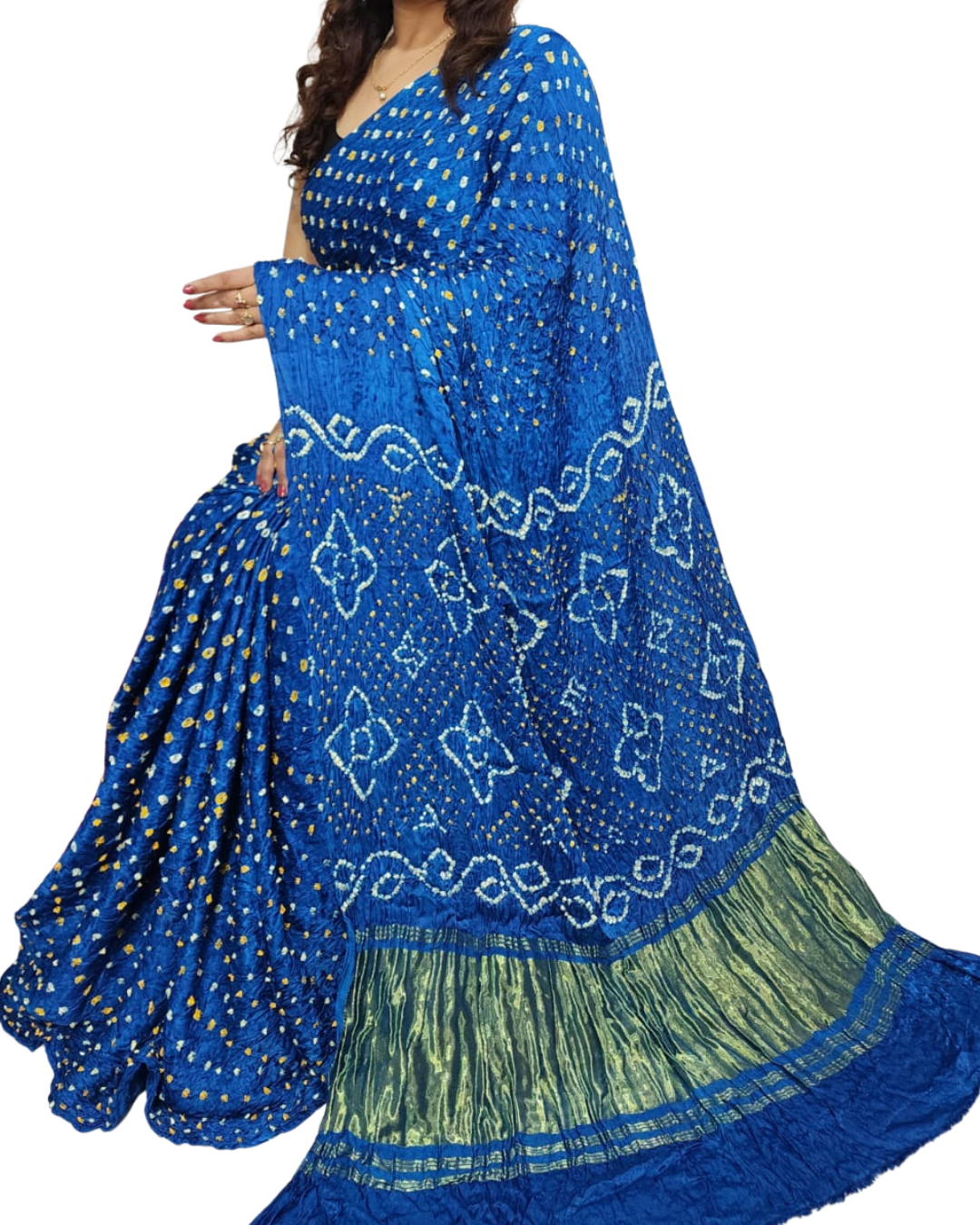 Original Bandhej Modal Silk Saree – Premium Bandhni Dye With Blouse Piece