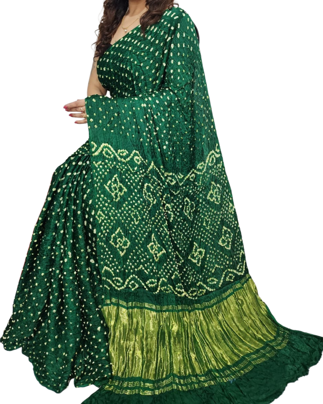 Original Bandhej Modal Silk Saree – Premium Bandhni Dye With Blouse Piece