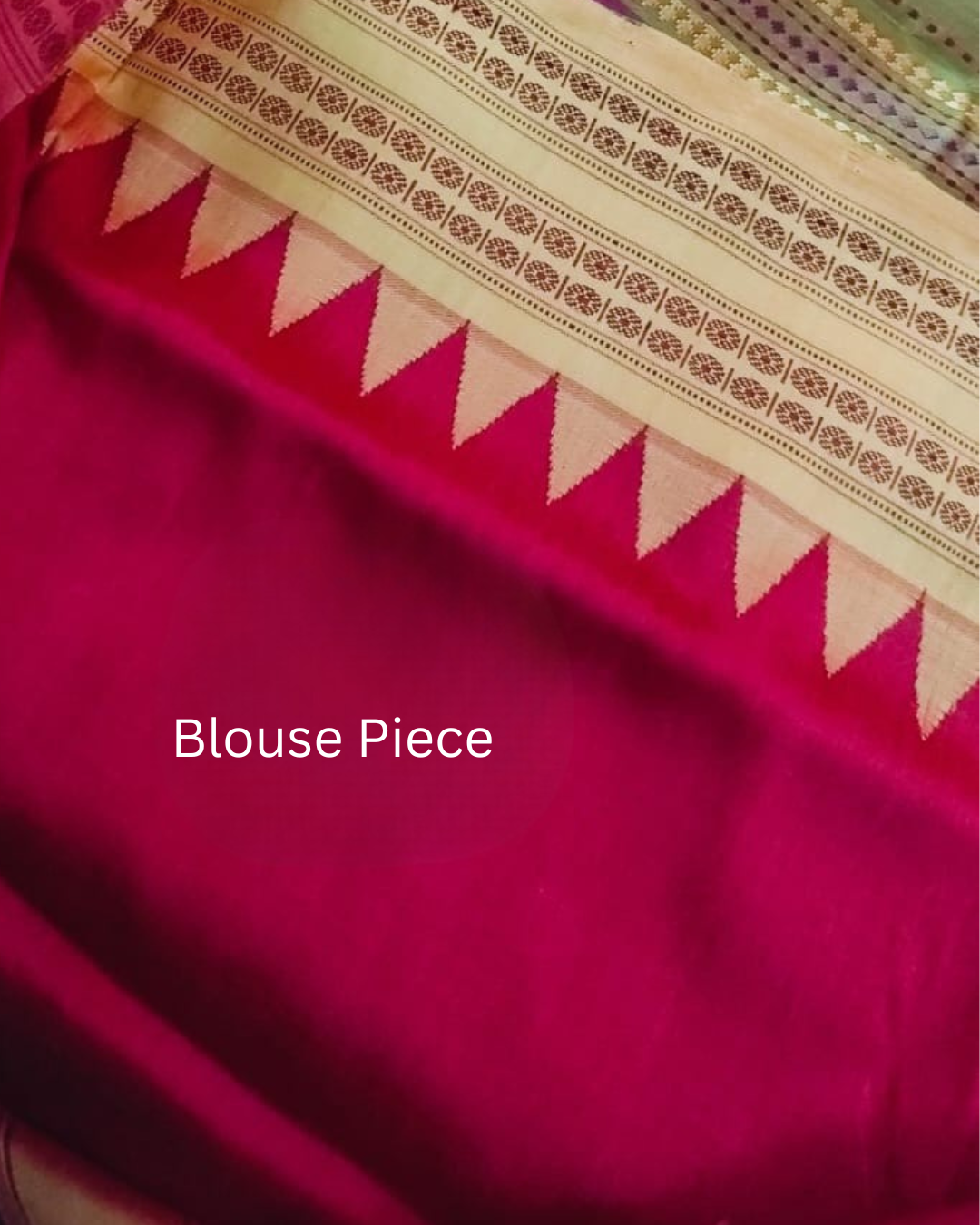 Red Berhampuri Double Palla Silk Saree with 4 Fulia Rudraksha Border