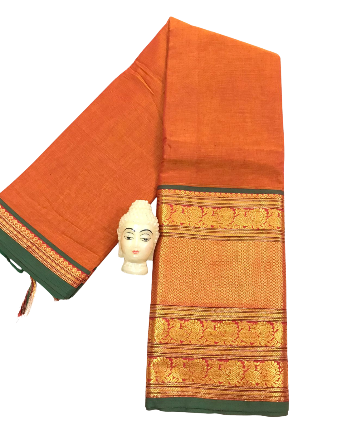 Premium Narayanapeth Handloom Mercerised Cotton Saree | Big Zari Border