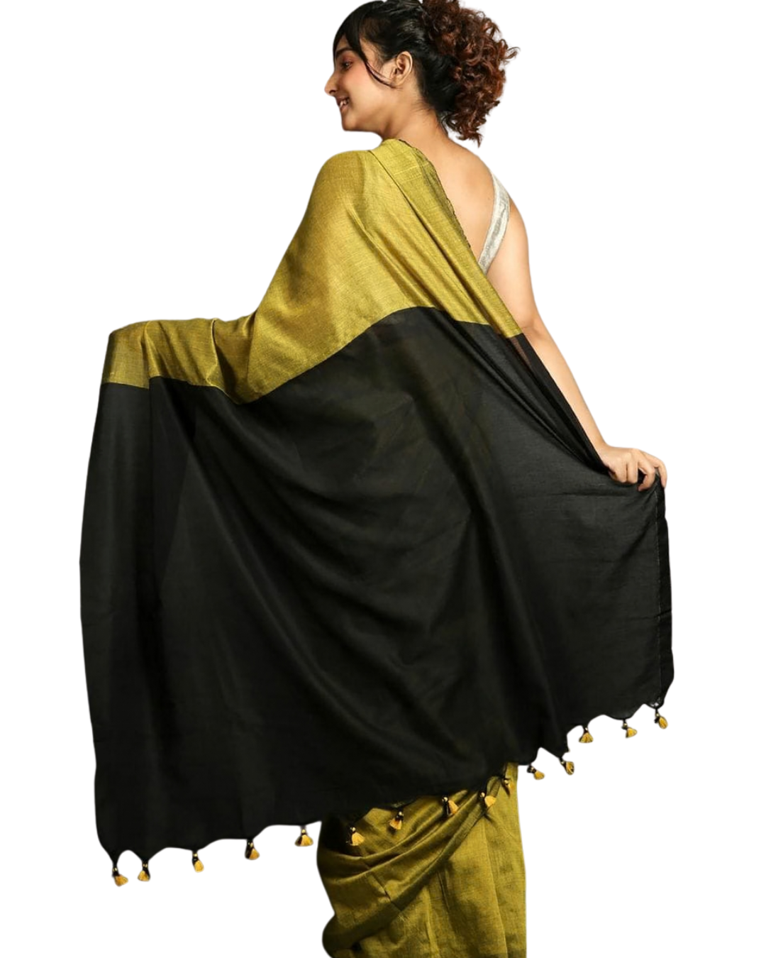 Khadi Cotton Saree | Cotton by Cotton | Double Shaded | Contrast Blouse Piece