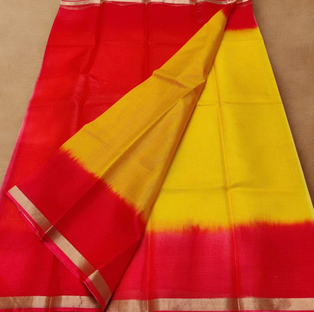 Pure Silk Kota Doria Double Shaded Saree