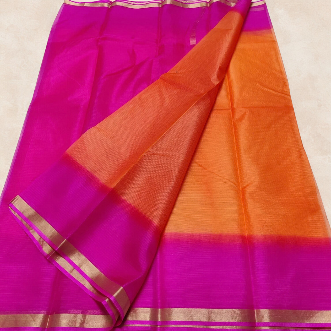Pure Silk Kota Doria Double Shaded Saree