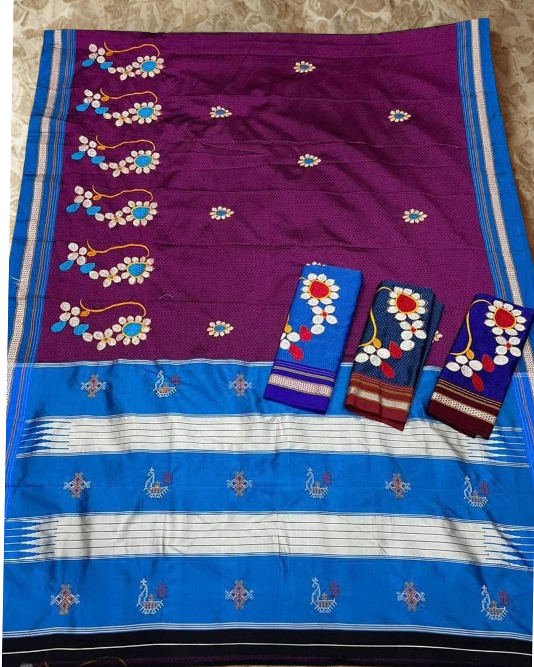 Resham Blended Khan Maharashtrian Saree with Nath Work