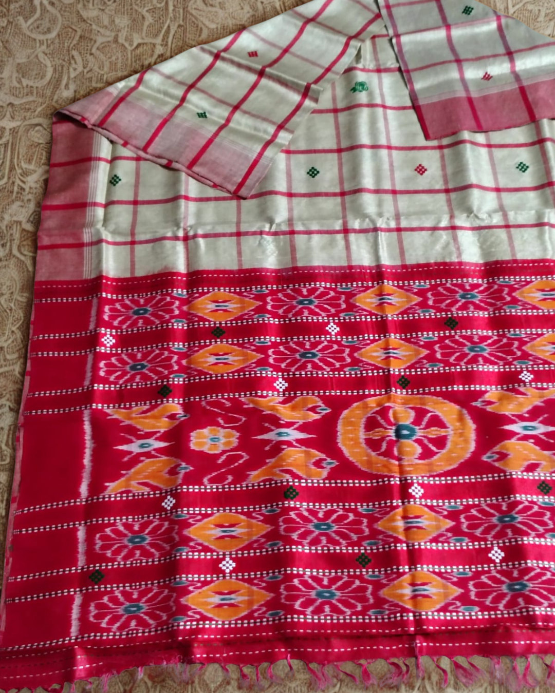 Handwoven Santali Tribal Pure Tussar Silk Saree