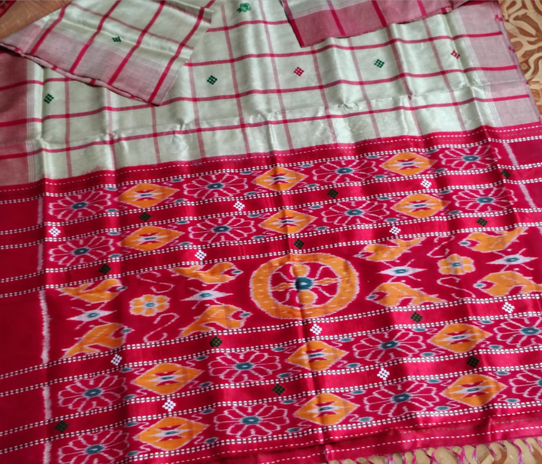 Handwoven Santali Tribal Pure Tussar Silk Saree