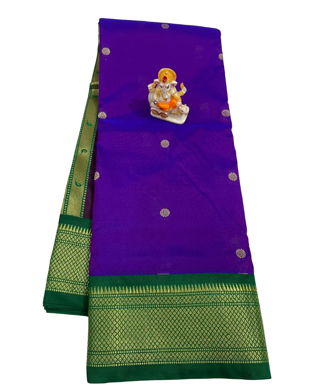 Maharashtra Paithani Soft Silk Saree | Butta Work | Contrast Rich Pallu with Contrast Blouse