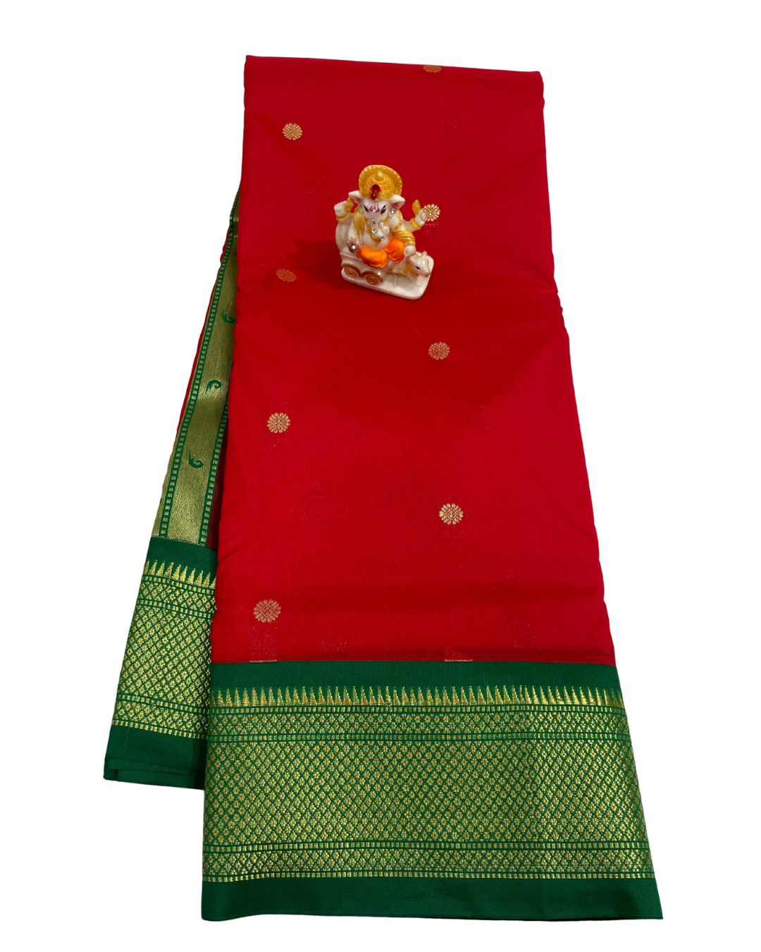 Maharashtra Paithani Soft Silk Saree | Butta Work | Contrast Rich Pallu with Contrast Blouse