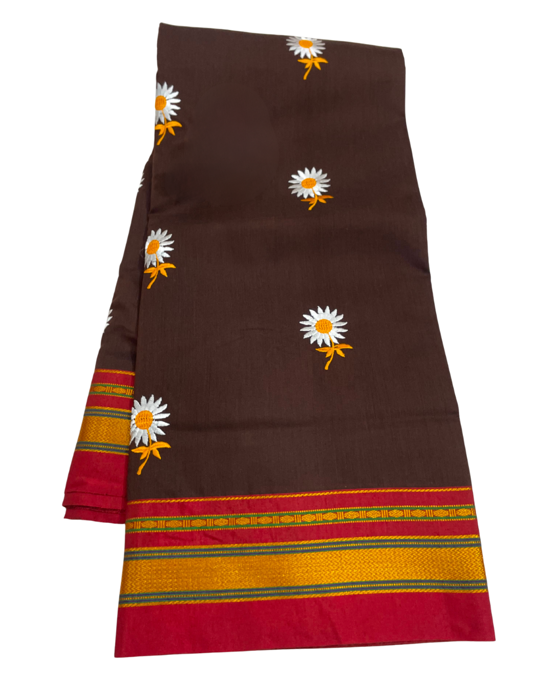 Sunflower Embroidery Cotton Acrylic Saree