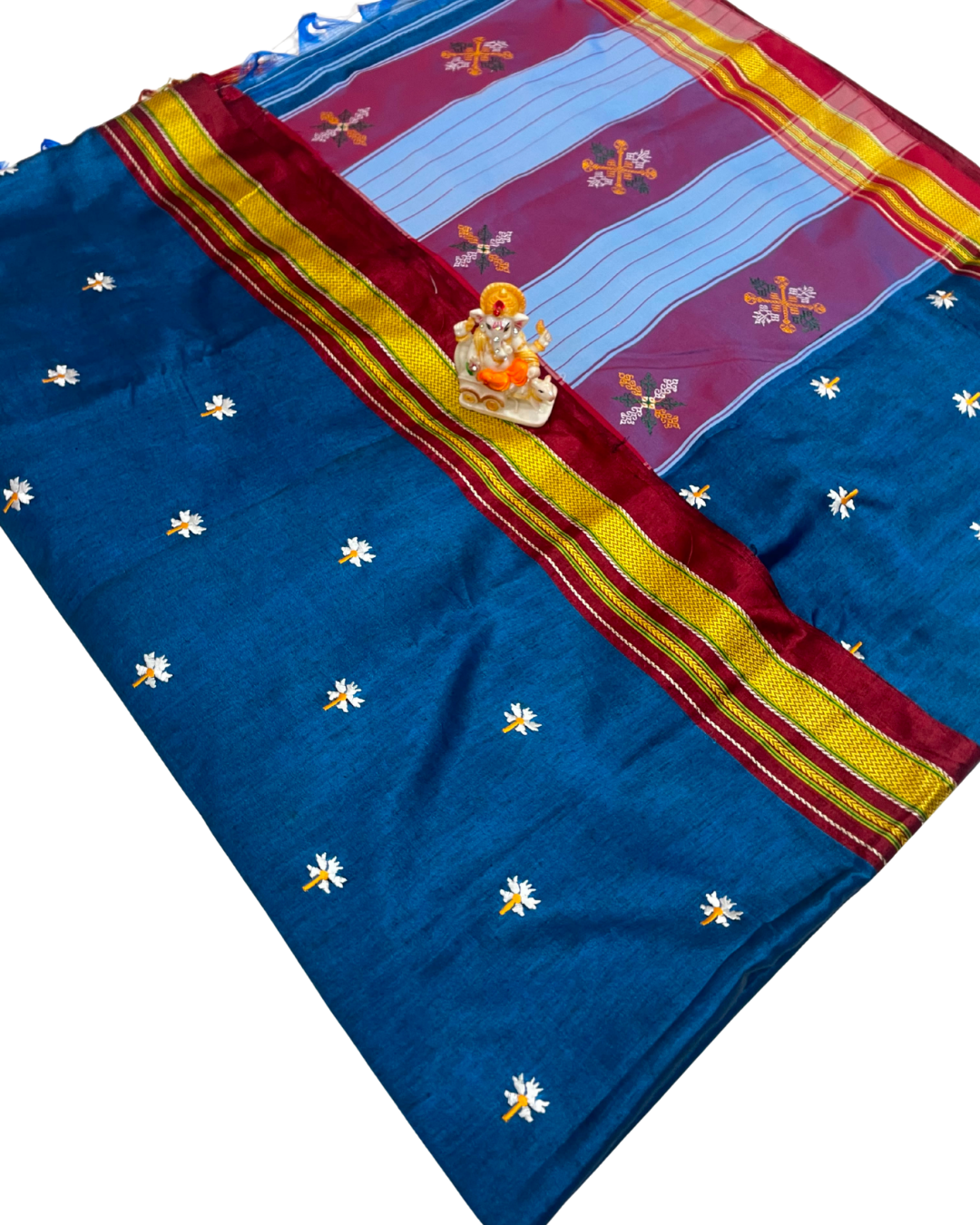 Pure Ilkal Art Silk Prajakta Phool Work Saree