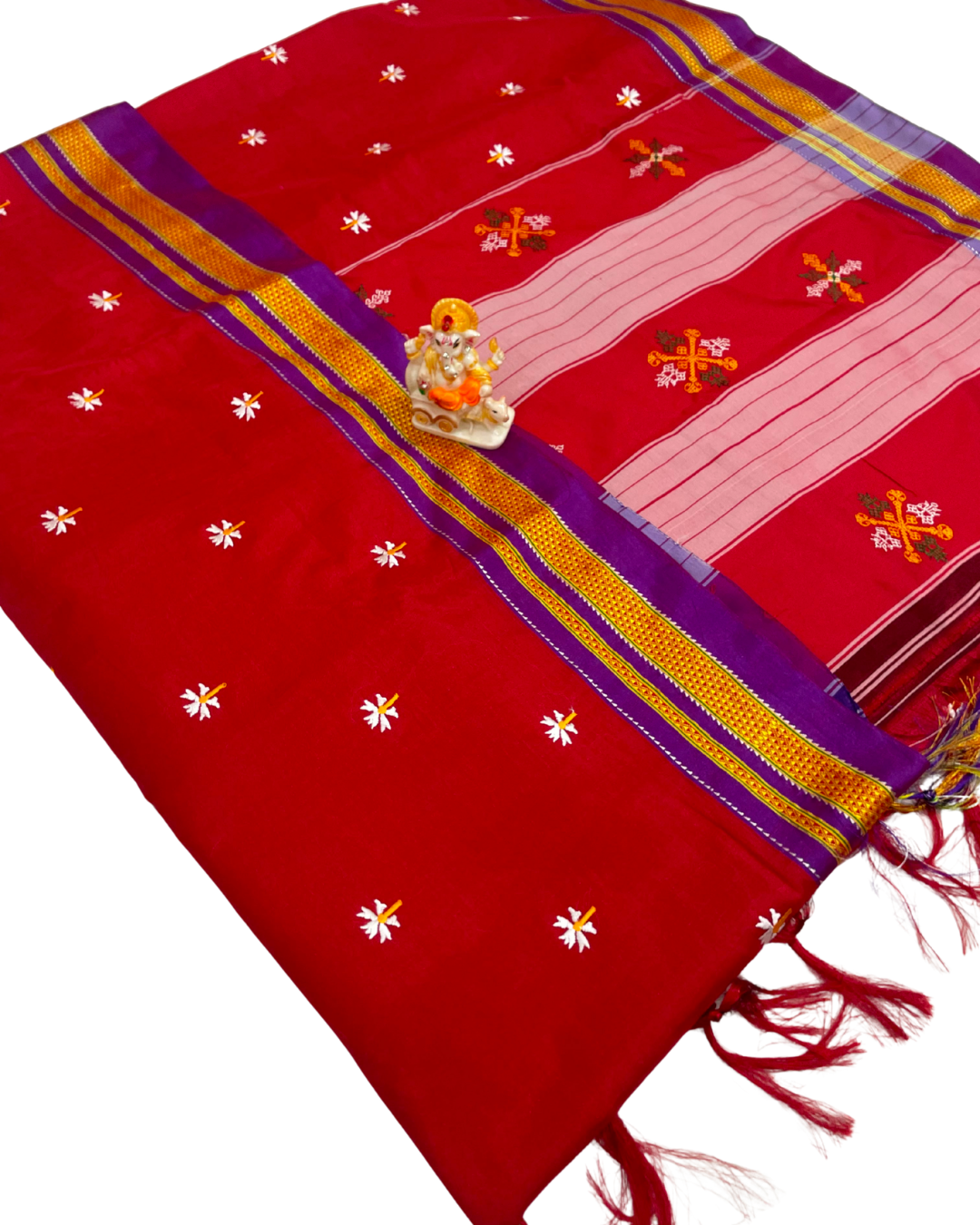Pure Ilkal Art Silk Prajakta Phool Work Saree