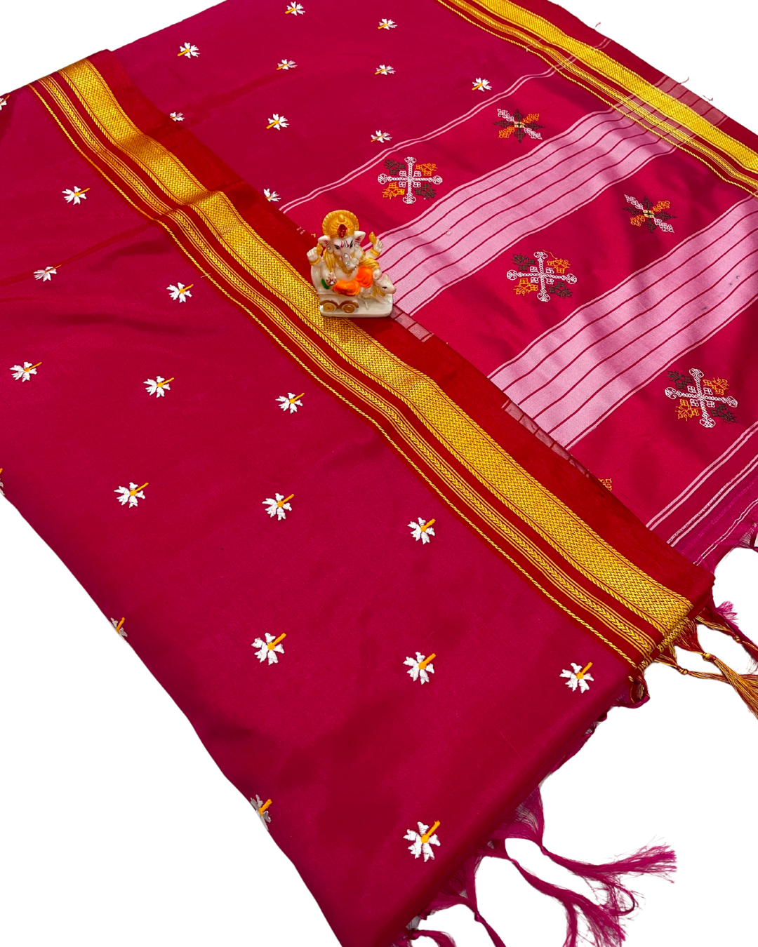 Pure Ilkal Art Silk Prajakta Phool Work Saree