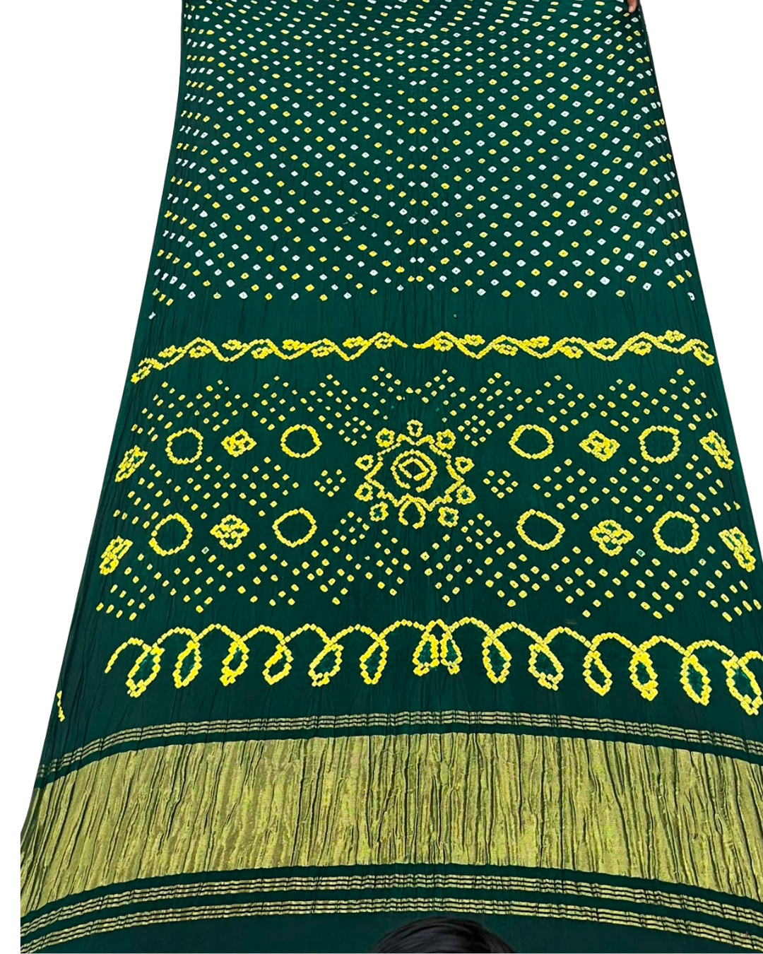 Authentic Modal Silk Hand Tie & Dye Dani Bandhej Saree| Rich Zari Border