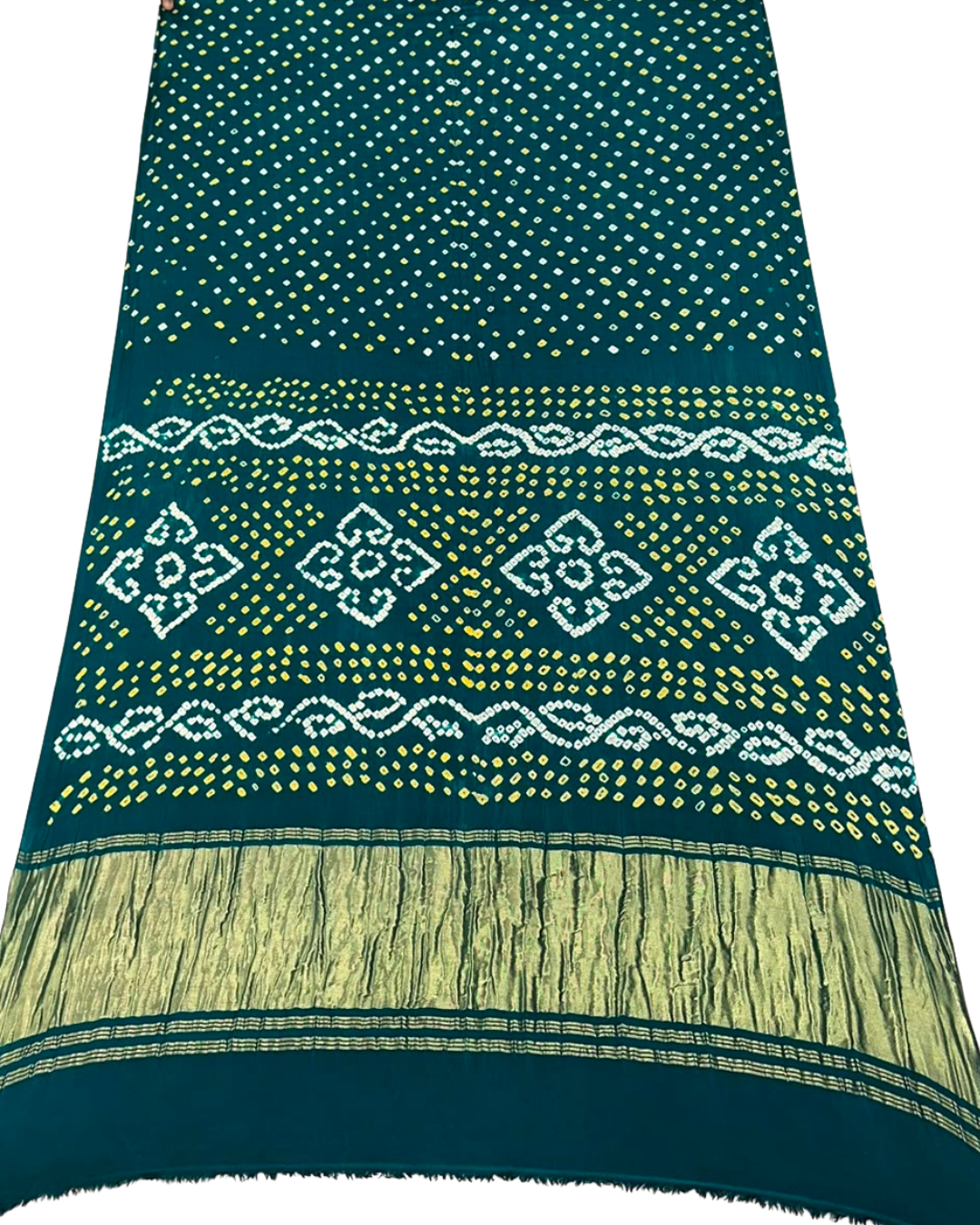 Authentic Modal Silk Hand Tie & Dye Dani Bandhej Saree| Rich Zari Border