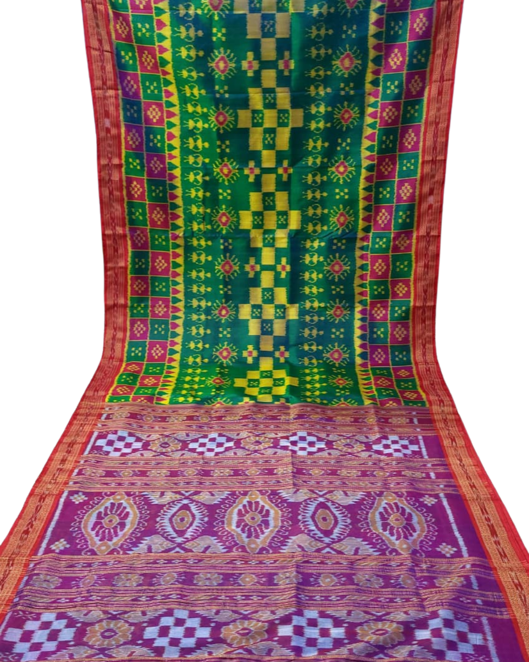 Authentic Odisha Handloom Khandua Mulberry Silk (Pata) Saree | Pasapali Motif