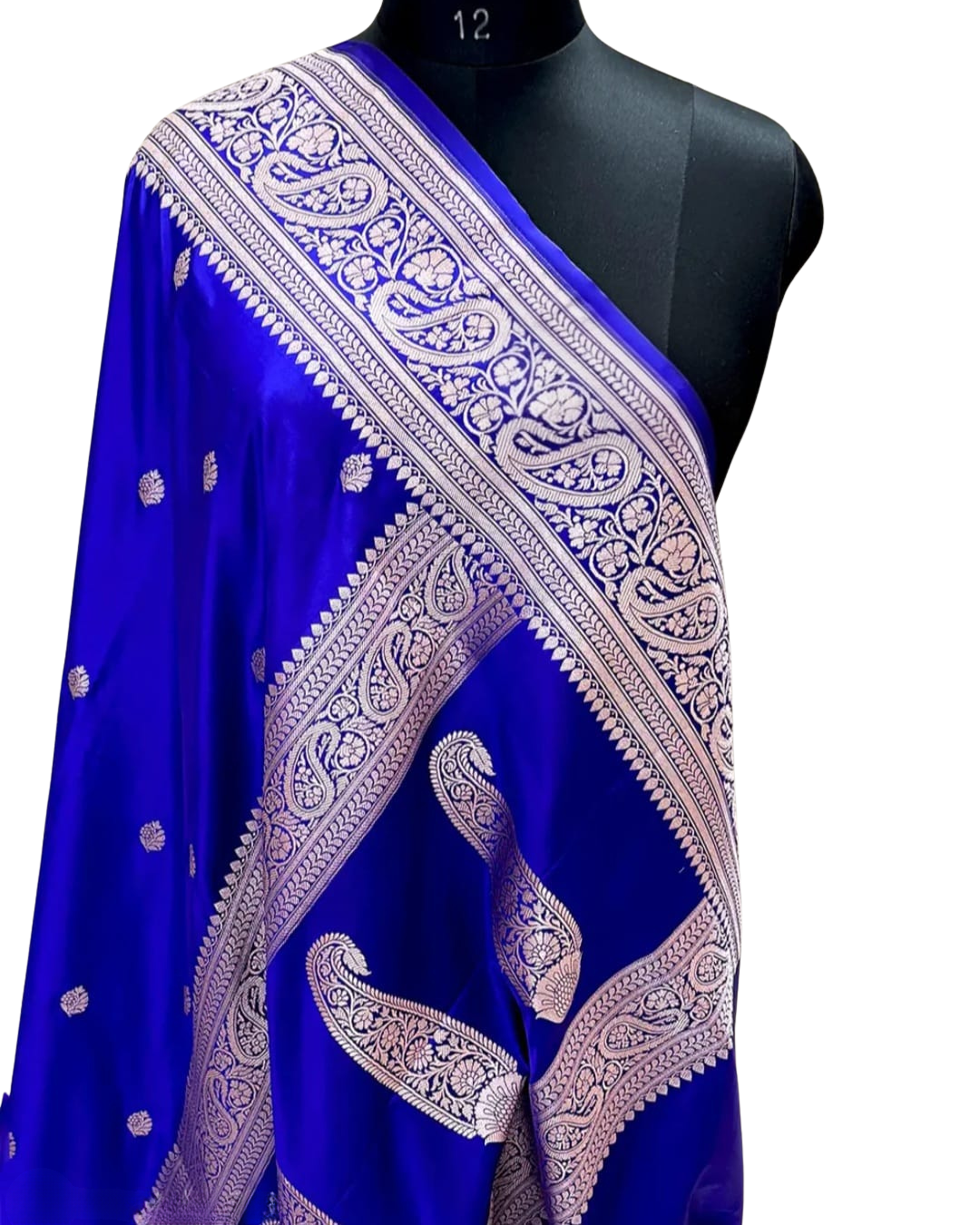 Authentic Banarasi Mashru Katan Silk Saree with Elegant Buti Weaving