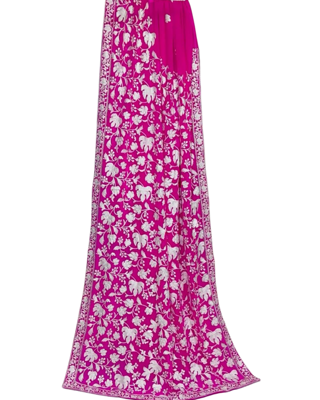 Georgette Pure Kashmiri Aari Work Saree