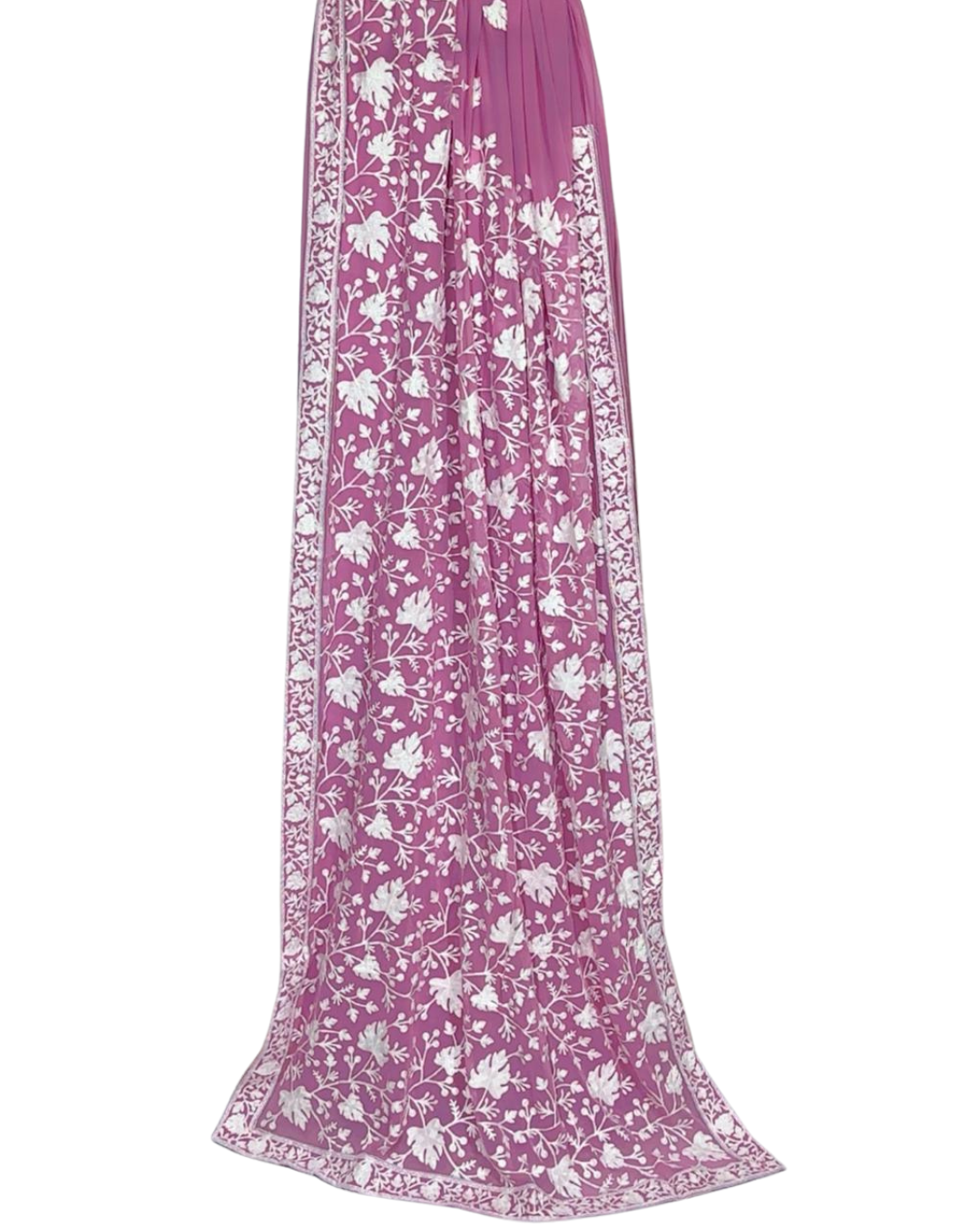 Georgette Pure Kashmiri Aari Work Saree