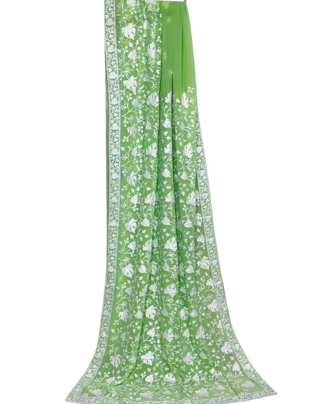 Georgette Pure Kashmiri Aari Work Saree