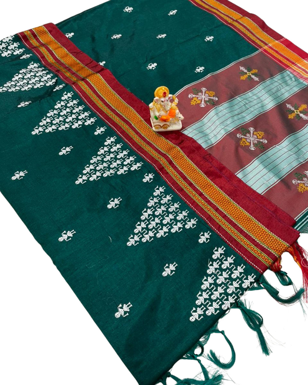 Warli Embroidery Work Irkal Cotton Sarees