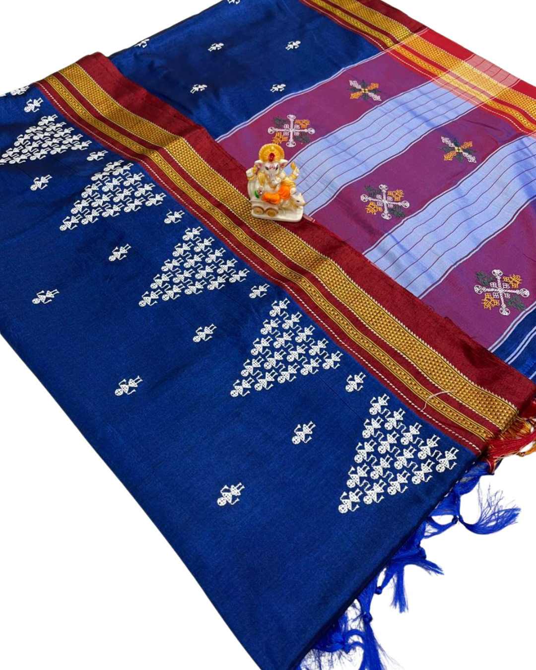 Warli Embroidery Work Irkal Cotton Sarees