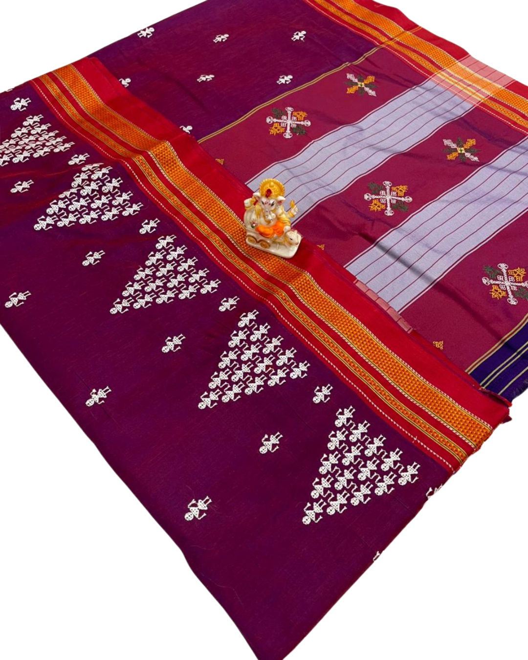 Warli Embroidery Work Irkal Cotton Sarees
