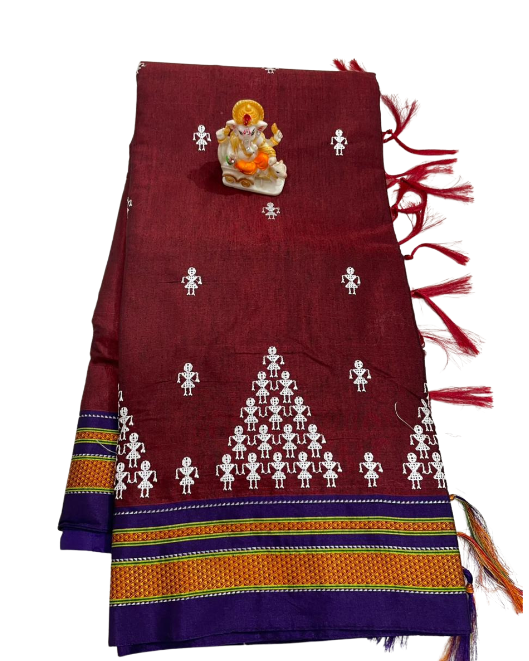 Warli Embroidery Work Irkal Cotton Sarees