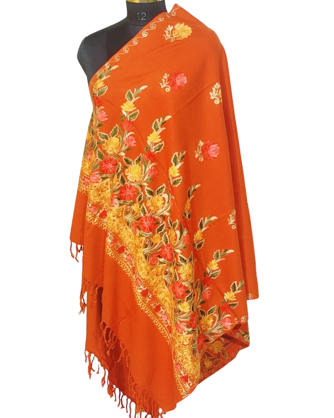 Pure Kashmiri Arii Work Winter Shawl – Fine Wool | Hand-Embroidered Elegance