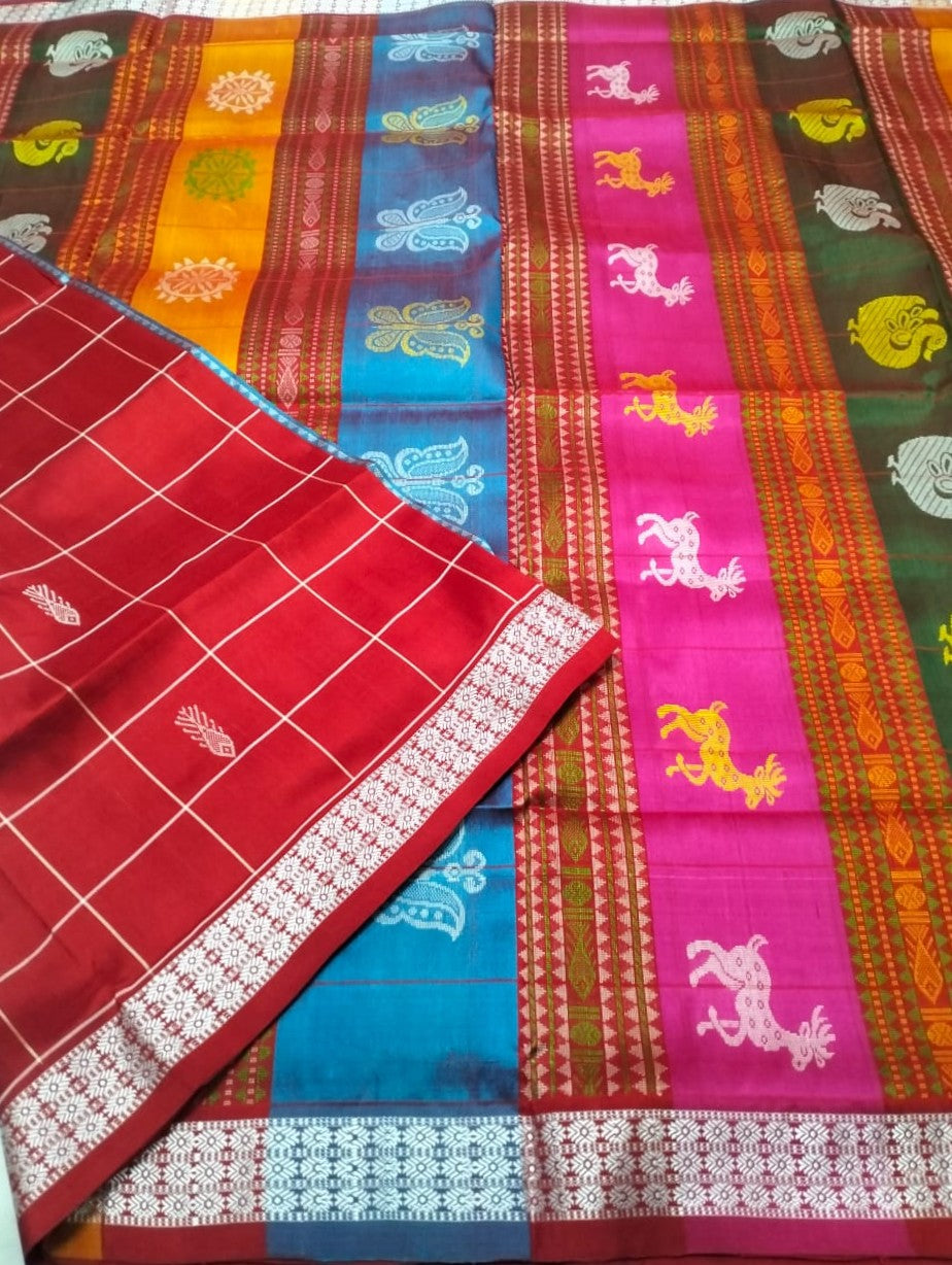 Odisha Handloom Berhampuri Patta Double Pallu Saree | Traditional Odisha Saree