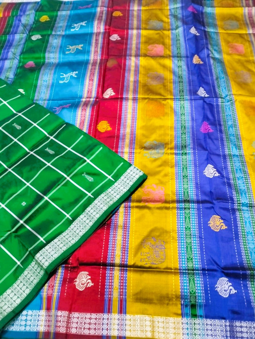 Odisha Handloom Berhampuri Patta Double Pallu Saree | Traditional Odisha Saree