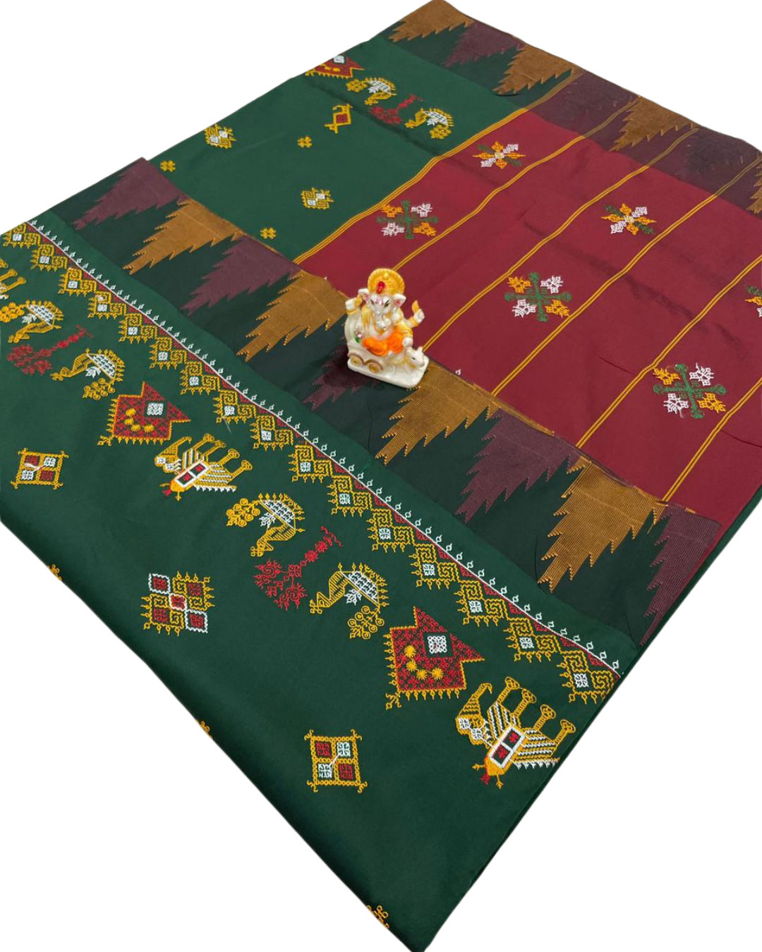 New Arrival Catlon Silk Kasuti Embroidery Saree