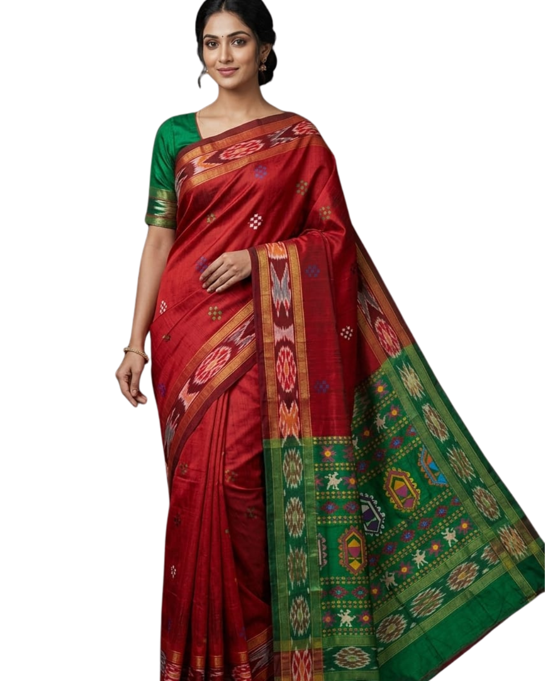 Chhattisgarh Pure Tussar Handloom Saree with Vidarbha Border & Dolabedi Pallu