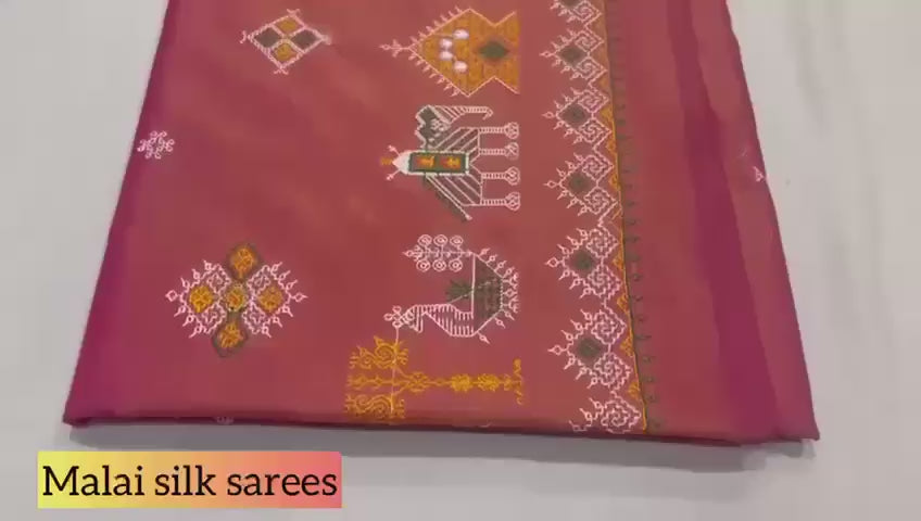 Kasuti Work Malai Silk Saree