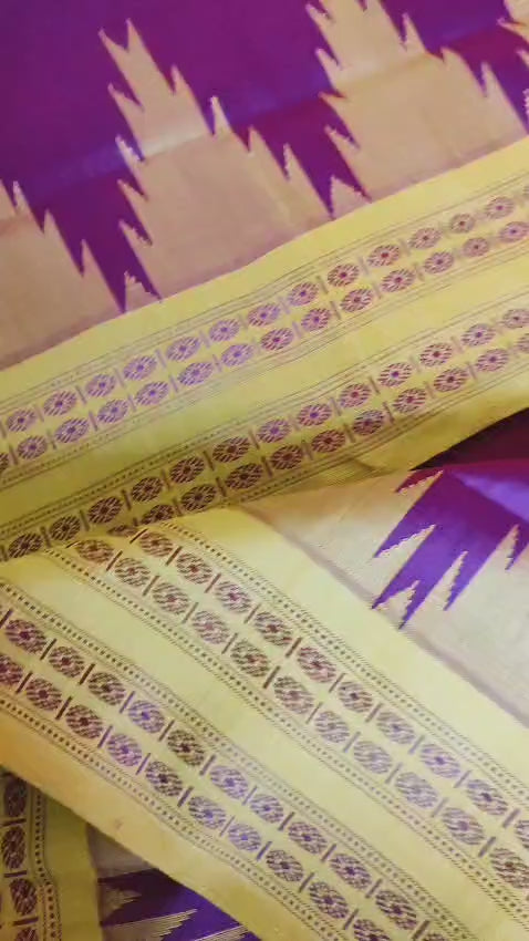 Exclusive Berhampuri Double Pallu Pure Silk Saree | Heavy Thread Work Multicolour Pallu | Luxury Handloom