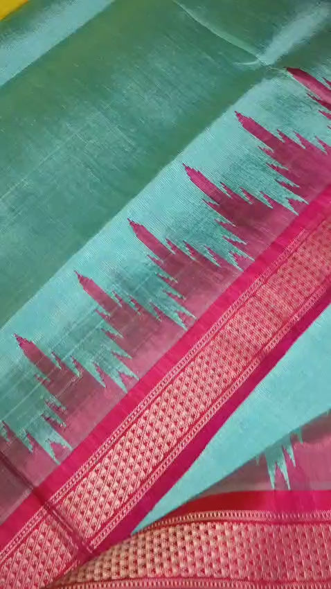 Exclusive Authentic Berhampuri Pure Mulberry Silk Saree – Double Pallu