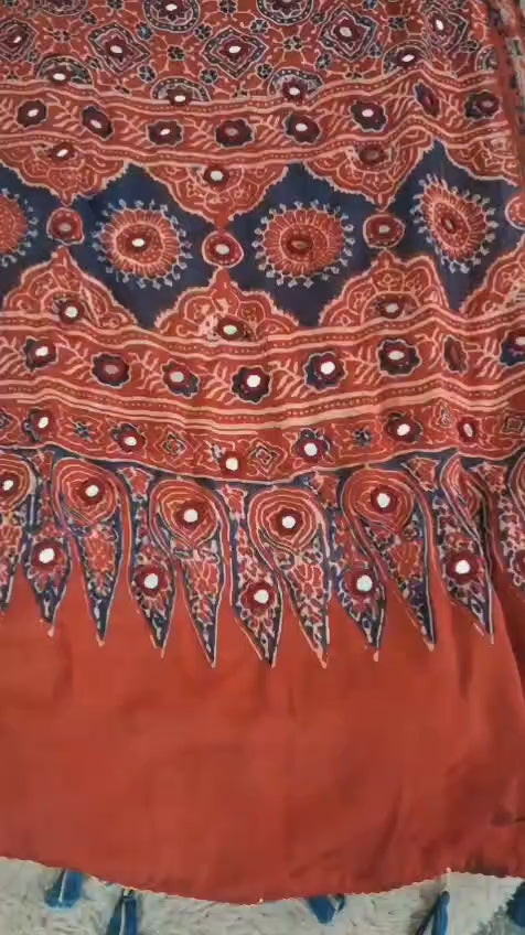 Authentic Ajrakh Pure Modal Silk Saree