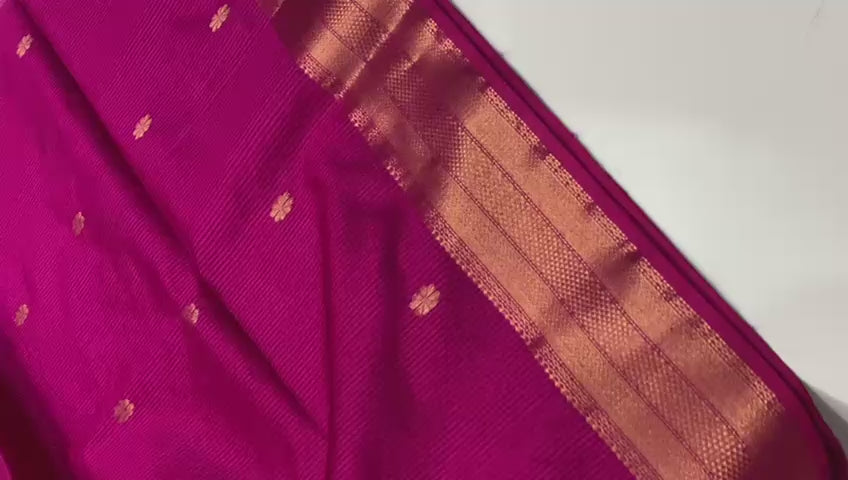 Authentic Maheshwari Handloom Double Peti Texture Silk Saree