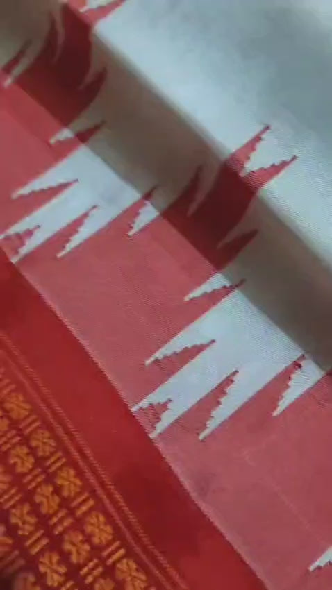 Berhampuri Silk Saree 4 Fulia Rudraksha Border Double Pallu - Odisha Handloom