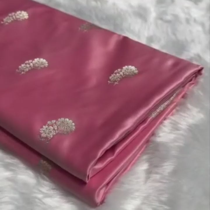Banarasi Mashru Silk Saree with Golden Zari & Jacquard Pallu