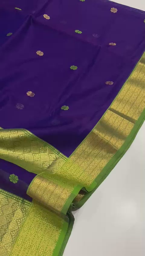 Pure Maheshwari Silk Saree With Broad Zari Border